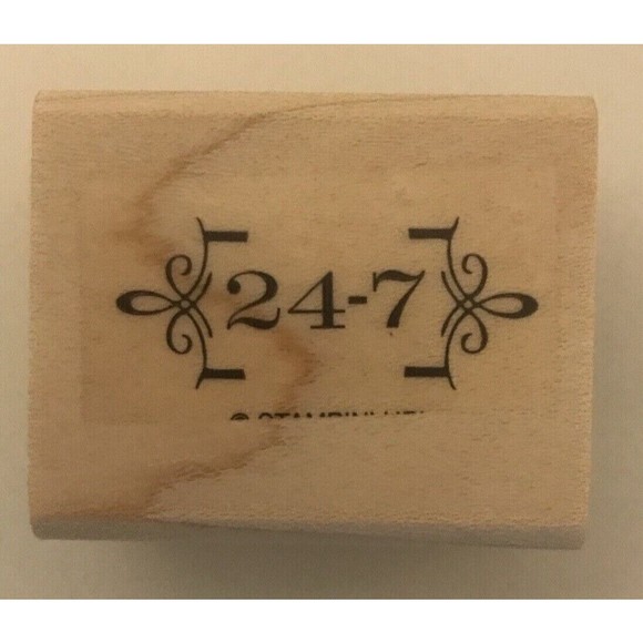 24-7 Rubber Stamp Flowers Stampin Up Wood Mounted 1.5" Long - Picture 1 of 2
